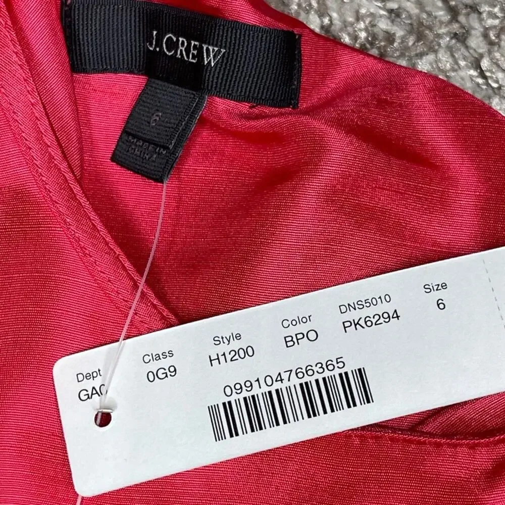 J. Crew One Shoulder Silk Shantung Top Pink Size 6 NWT